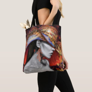 Autumn Lady Tote Bag - Painting