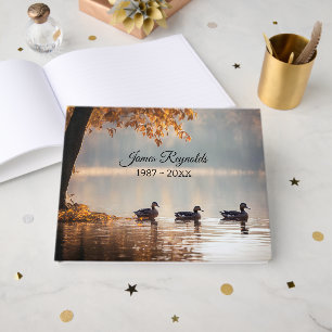 Autumn Lake Ducks With Tree Guest Book