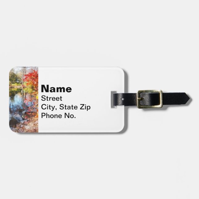 Autumn Lake Luggage Tag (Front Horizontal)