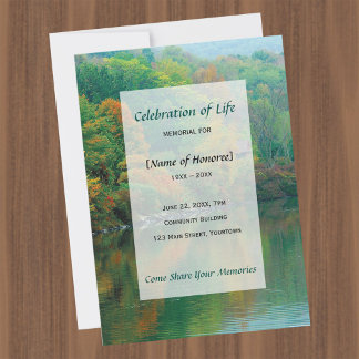 Autumn Lake Memorial Celebration of Life Invitation