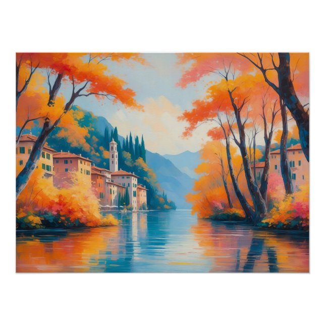 Autumn Lake Reflection – Serene Nature Landscape  Poster (Front)