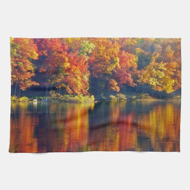Autumn Lake Tea Towel (Horizontal)
