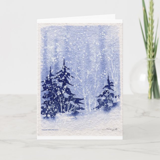 Autumn Lake "WINTER PINES" Greeting Card (Front)