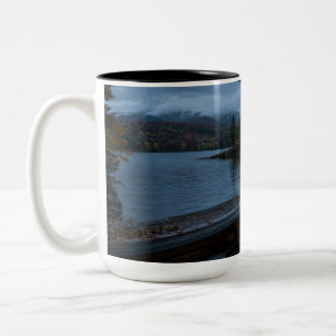 Autumn Lakeside Fireplace Black Mug
