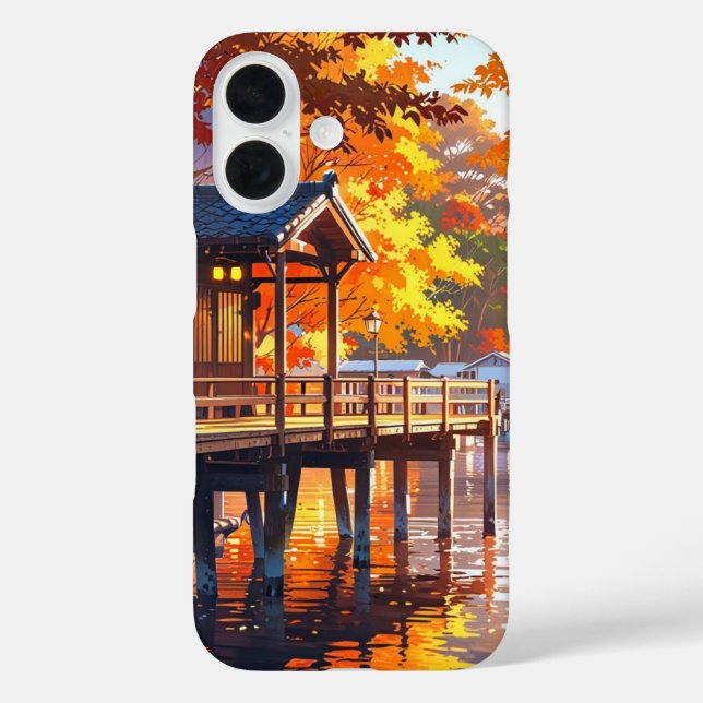 Autumn Lakeside Pier Case-Mate iPhone Case (Back)