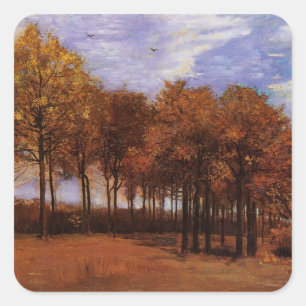 Autumn Landscape by Vincent van Gogh Square Sticker
