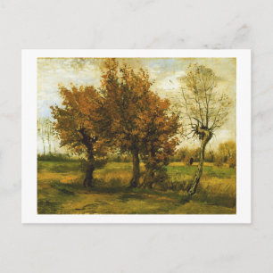 Autumn Landscape Four Trees Van Gogh Fine Art Postcard