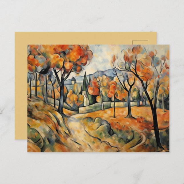 Autumn Landscape Modern Art Postcard (Front/Back)