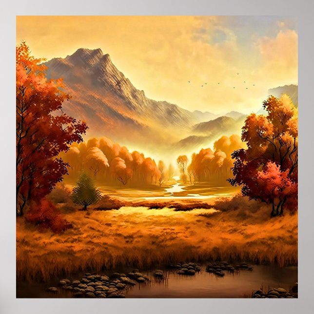 Autumn Landscape Painting-1 Poster (Front)