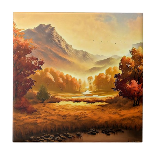 Autumn Landscape Painting-1 Tile (Front)
