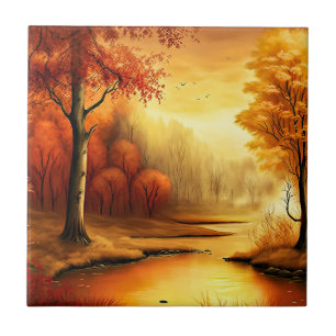 Autumn Landscape Painting-2 Tile
