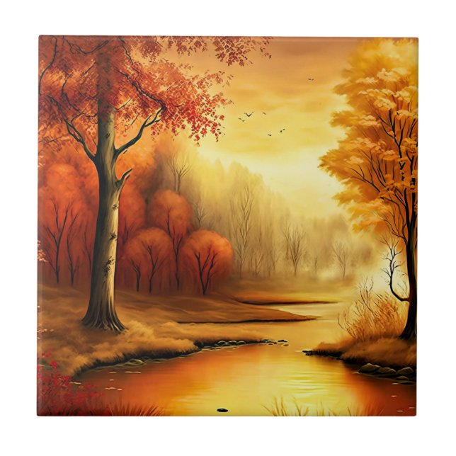 Autumn Landscape Painting-2 Tile (Front)