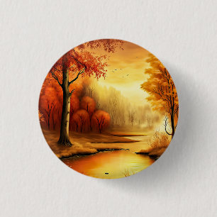 Autumn Landscape Painting-87546 3 Cm Round Badge