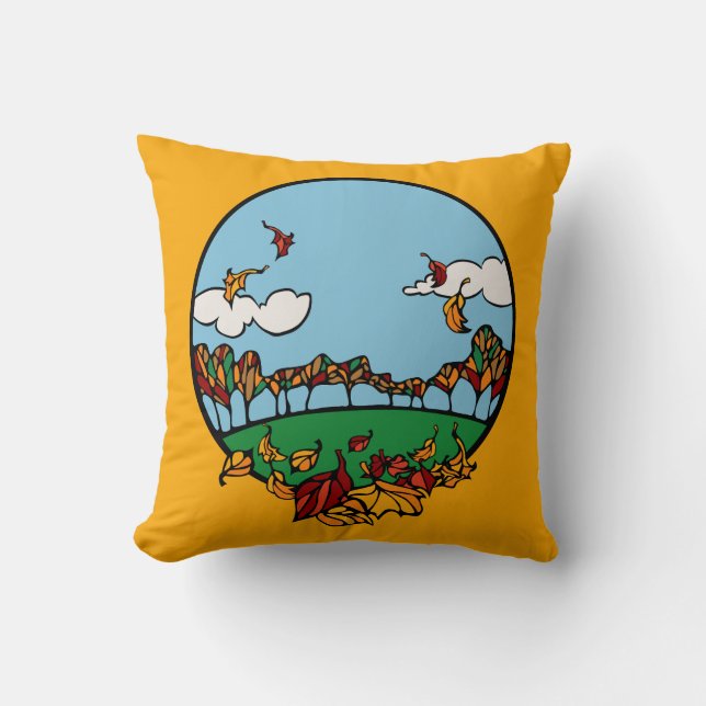 Autumn Landscape Scene Cushion (Front)