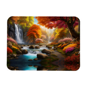 Autumn Landscape Waterfalls in the Park Magnet