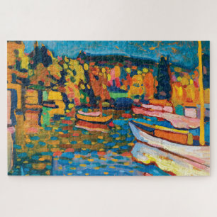 Autumn Landscape with Boats by Wassily Kandinsky Jigsaw Puzzle
