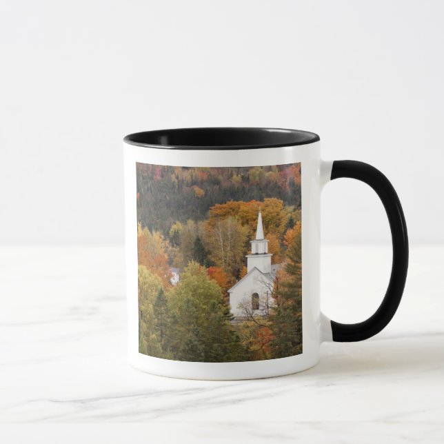 Autumn landscape with church, Vermont, USA Mug (Right)