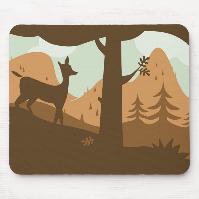 Autumn Landscape with Deer Mouse Pad (Front)