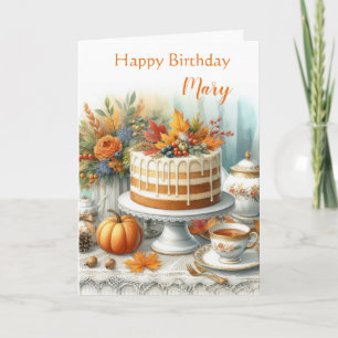 Autumn Layer Cake Cosy Fall Birthday  Card