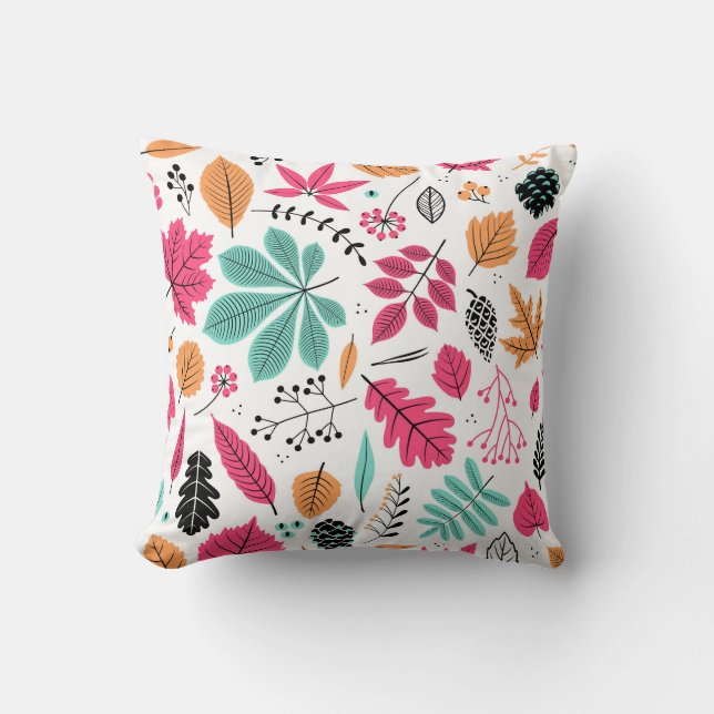Autumn Leaf Abstract Seamless Pattern Cushion (Front)