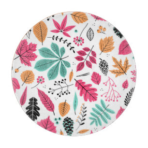 Autumn Leaf Abstract Seamless Pattern Cutting Board
