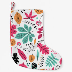 Autumn Leaf Abstract Seamless Pattern Small Christmas Stocking