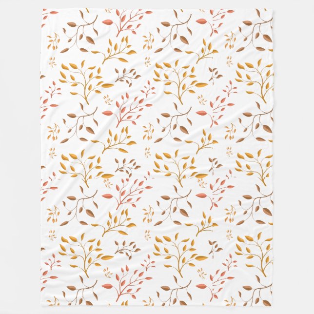 Autumn Leaf Cascade – Cosy Fleece Blanket (Front)