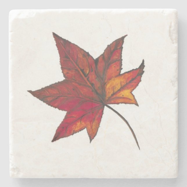 Autumn Leaf Ceramic Coaster 3 (Front)