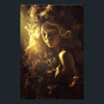 Autumn Leaf Cocoon Girl Golden Glow Photo Print<br><div class="desc">A young girl with luminous skin and gentle eyes gazes softly forward, her face and shoulders enveloped in an intricate cocoon of dried autumn leaves, thistles, seed pods, and brittle blooms. Golden-red curls merge naturally into the wild organic crown that surrounds her head like a living halo. Dramatic warm golden...</div>