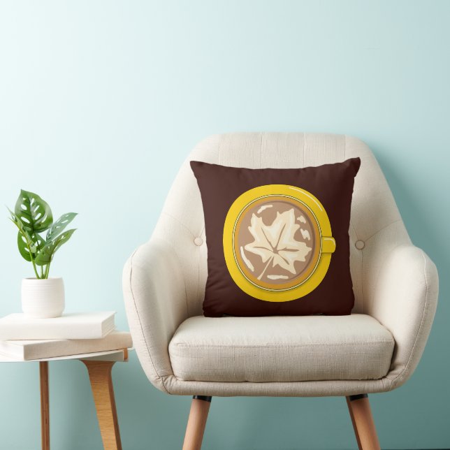 Autumn Leaf Coffee Latte Cushion (Chair)