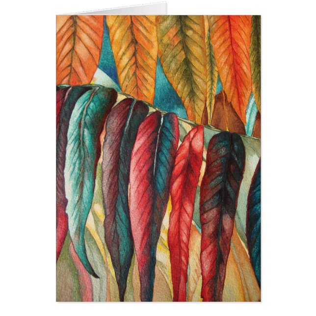 autumn leaf colours original stylised modern art (Front)