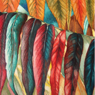 autumn leaf colours original stylised modern art jigsaw puzzle