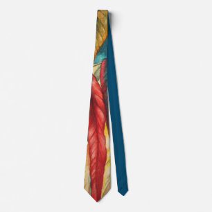 autumn leaf colours original stylised modern art tie