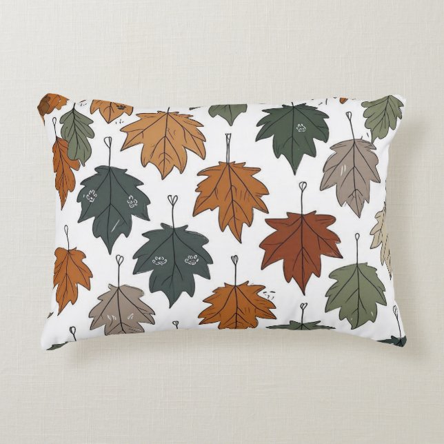 Autumn Leaf  Doodle accent Pillow (Front)