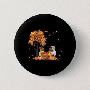 Autumn Leaf Fall Dog Lover Halloween Thanksgiving  6 Cm Round Badge