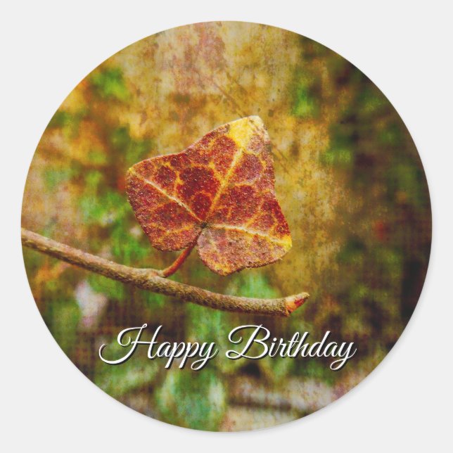 Autumn Leaf Fine Art - Personalised Classic Round Sticker (Front)