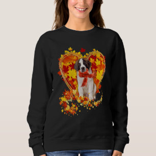 Autumn Leaf Heart Saint Bernard Scarf Fall Sweatshirt