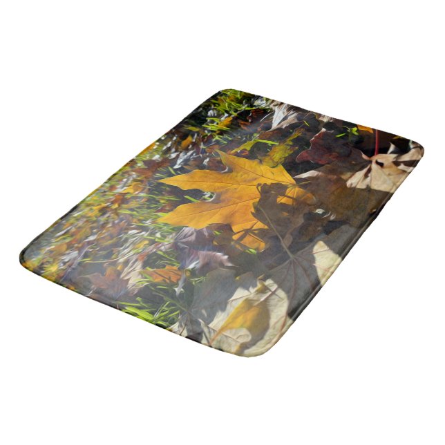 Autumn leaf in the sun bath mat (Angled)