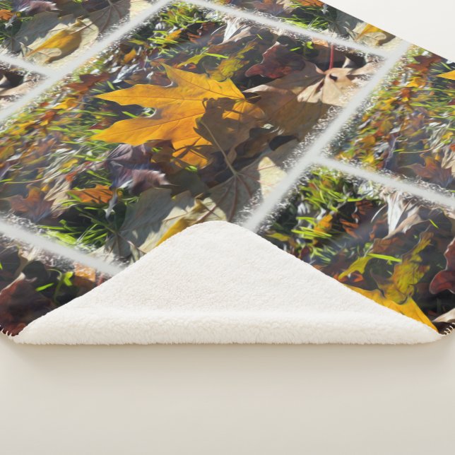 Autumn leaf in the sun sherpa blanket (3/4)