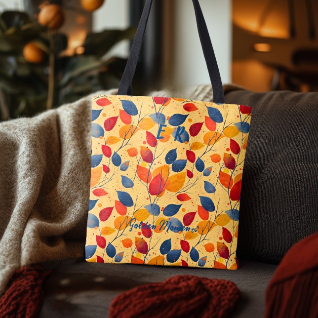 Autumn Leaf Pattern – Colourful Botanical Fall  Tote Bag (Creator Uploaded)