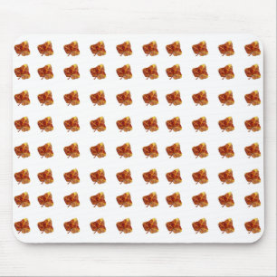 Autumn Leaf Pattern - Elegant White Background Mouse Pad
