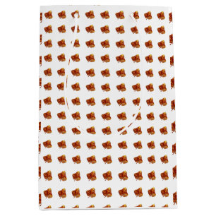 Autumn Leaf Pattern – Elegant White Botanical Medium Gift Bag