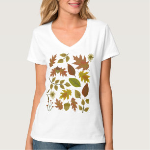 autumn leaf pattern fall colors orange red yellow T-Shirt