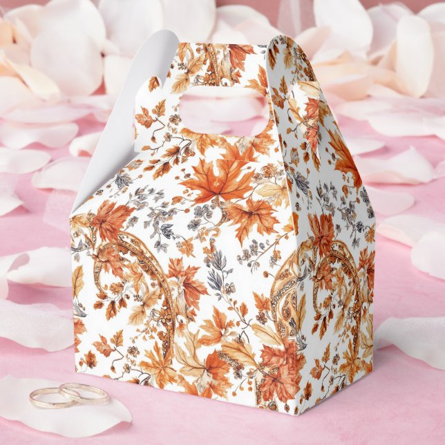 Autumn Leaf Pattern Favour Box (Wedding)