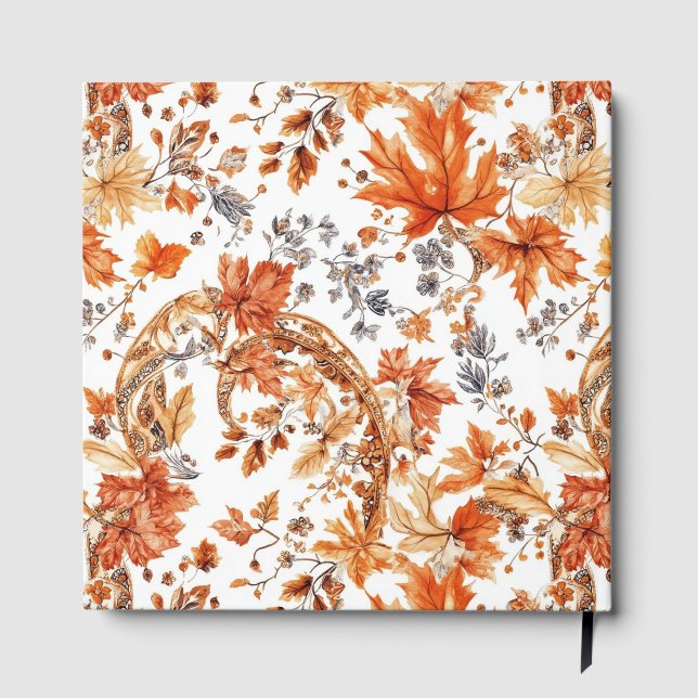 Autumn Leaf Pattern Guest Book (Back)