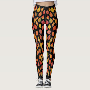 Autumn Leaf Pattern Leggings – Fall Foliage Design