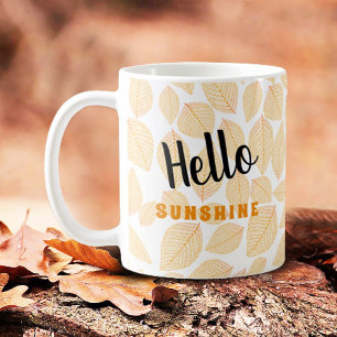 Autumn Leaf Pattern Over White Template Coffee Mug