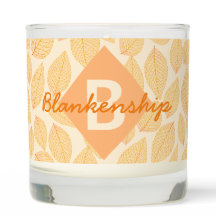 Autumn Leaf Pattern Personal Monogram Name