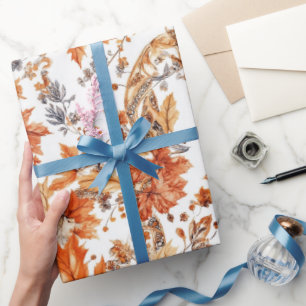 Autumn Leaf Pattern Wrapping Paper