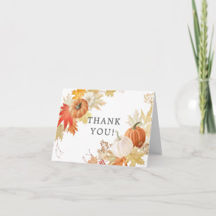 Autumn Leaf Pumpkins Bridal Shower Thank You Note Card
